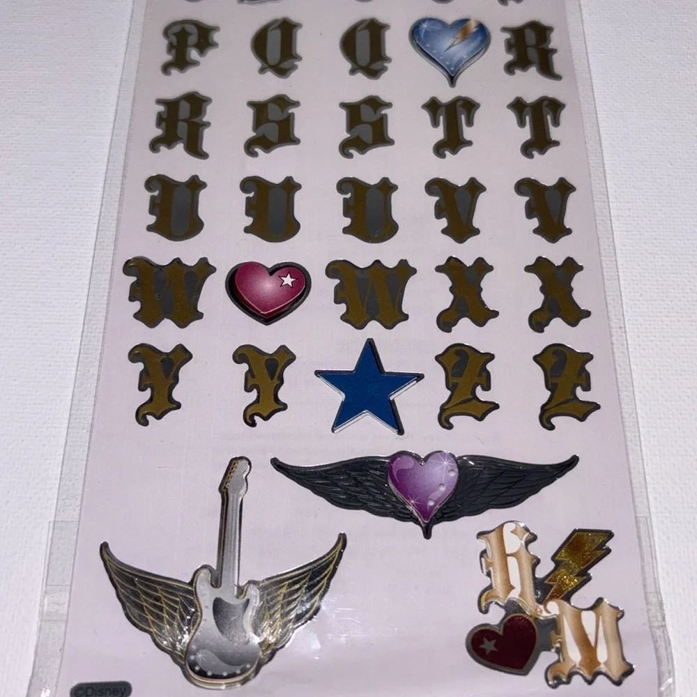 Hannah Montana Gold Alphabet Stickers NEW EK
